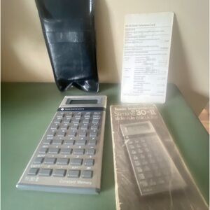 Texas Instruments electronic calculator. Vintage. Pocket size/ portable. Case.